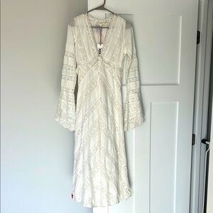LoveShackFancy White Lace Long Sleeve Maxi Dress - size 00 NWT